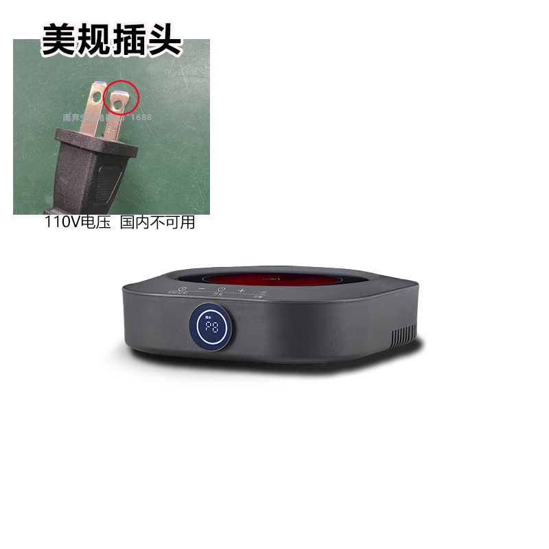 110V American Plug Electric Ceramic Stove Mini Smart Electric Tea Stove Electric Heater for Boiling Water and Brewing Tea with Timer for Home Use