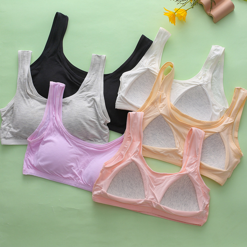 Special Offer: Teenage Student Vest Underwear with Fixed Cups, Modal Girl's Vest Bra