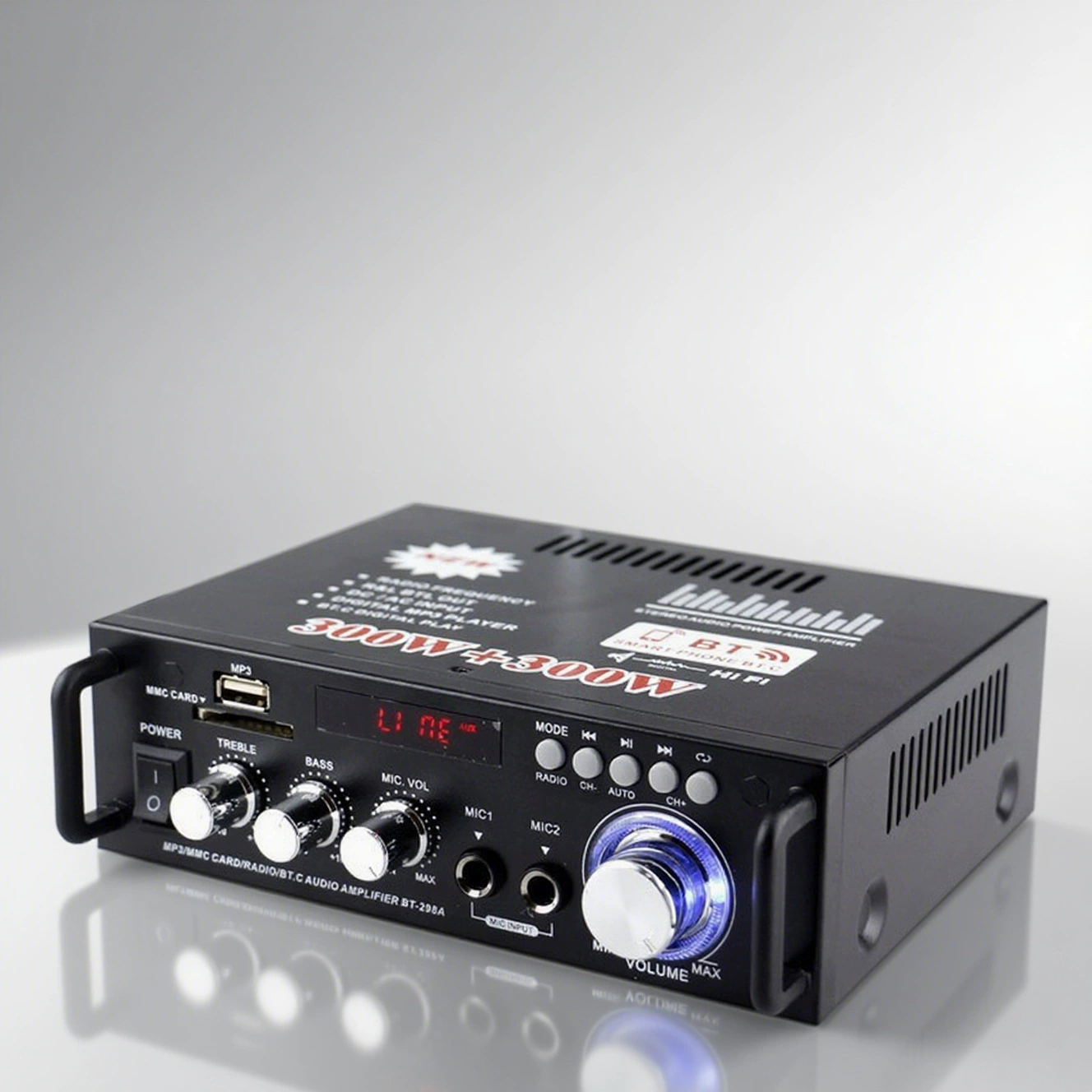Миниатюрный усилитель мощности для колонок, усилитель с поддержкой карт памяти, радио, 12В/220В, Bluetooth, продажа напрямую от производителя.