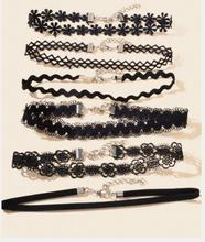 欧美2023新款跨境颈链蕾丝锁骨链六件套项链choker项圈厂家直销