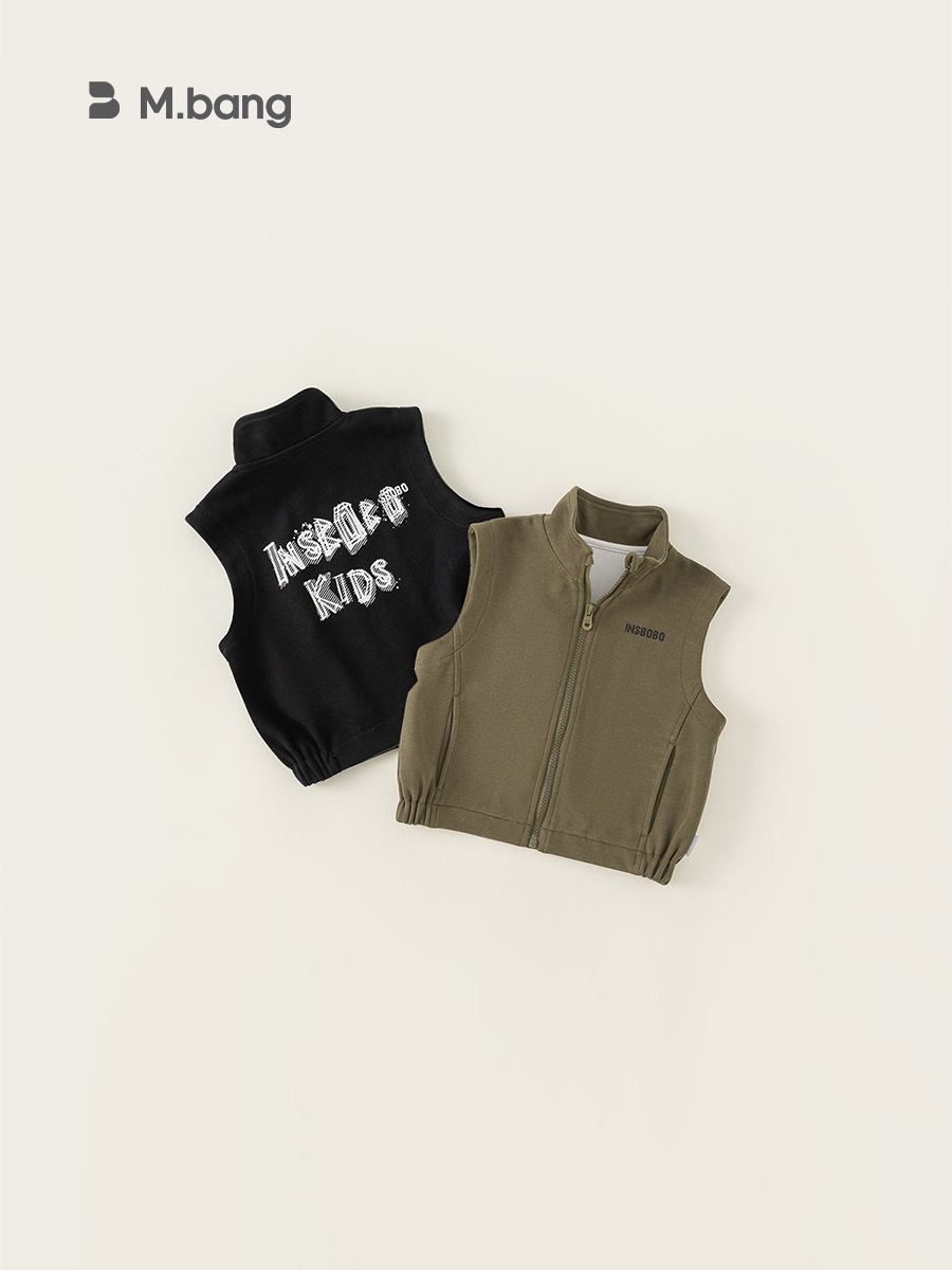 Bangchoan ropa infantil chaleco de calzado de otoño 2025 niños y medianos hombros de caballo cardigans de caballo con cremallera para bebés