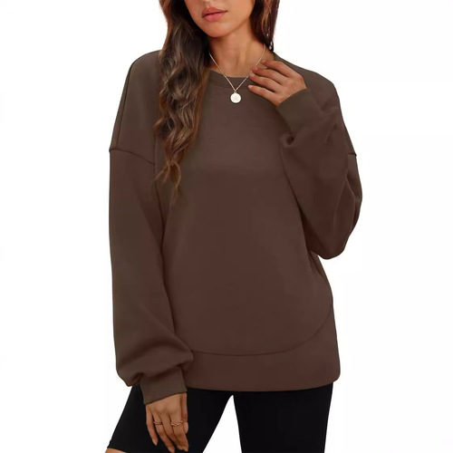 2024 European and American foreign trade cross-border women's Amazon best-selling crew neck loose casual David sweater in stock bulk