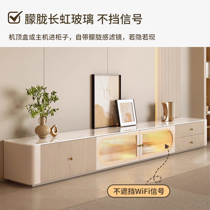家用奶油茶几电视柜客厅简约现代简约现代白色小户型新款组合|undefined