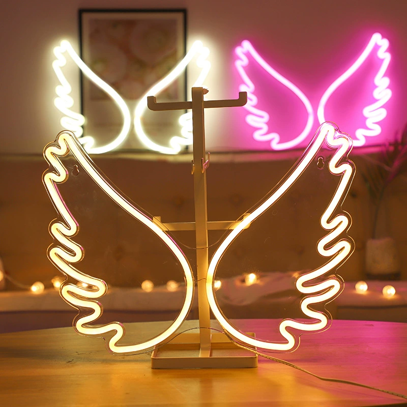 LED neon sign acrylic back panel, USB 5V‑1A with switch, decorative wall night light (various designs)