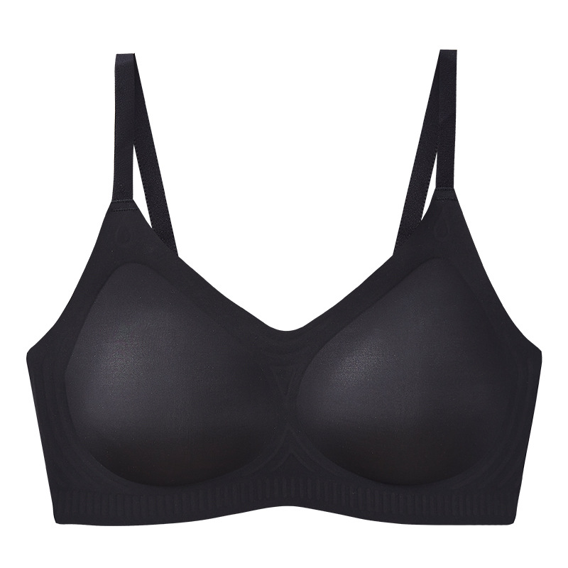 Ropa interior sin costuras de una pieza Four Seasons taza fija ultrafina tira de gelatina ropa interior pequeño pecho empuja hacia arriba el sujetador ropa exterior