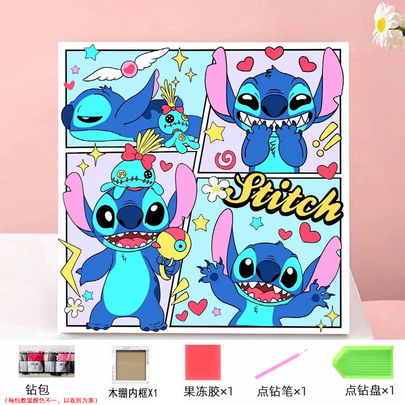 Envío gratis 20 * 20diy pintura de mampostería pintura de diamantes dibujos animados para niños anime pintura decorativa hecha a mano Kuromi con marco