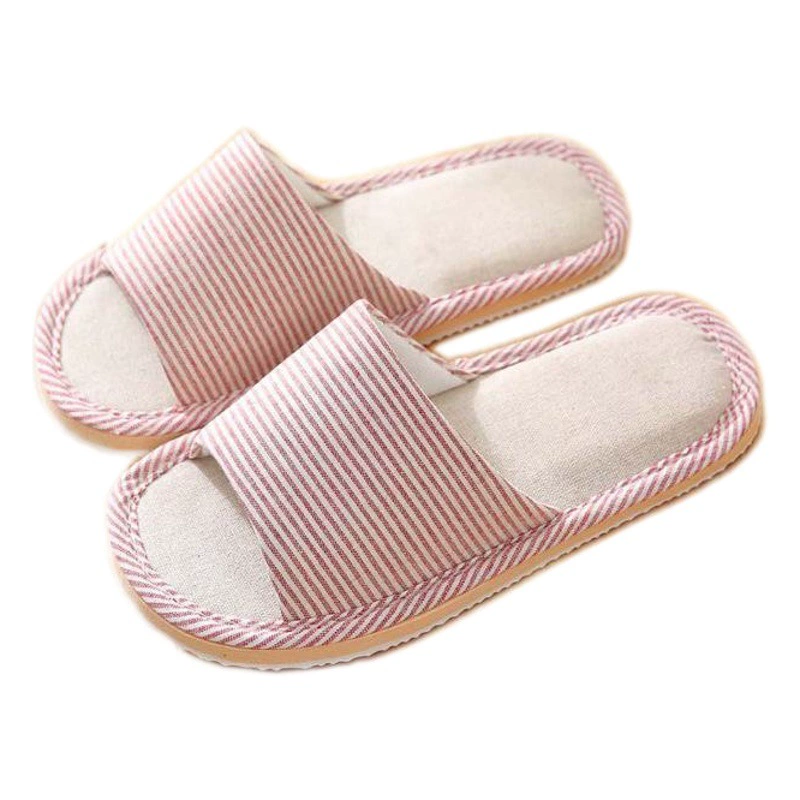 Заводские товары проходят пару хлопковых тапочек, женские летние льняные домашние деревянные полы, нескользящая обувь, весна и осень