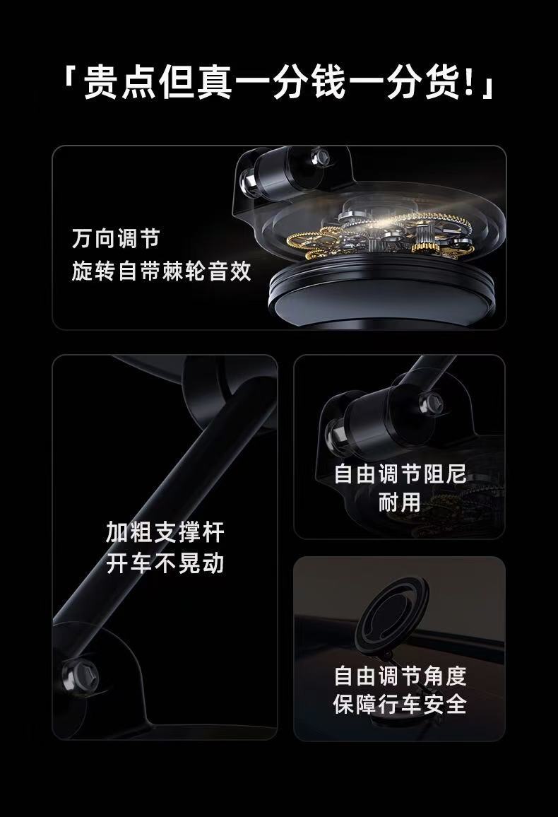 Cross-Border Magnetic Car-Mounted Foldable Phone Holder with 360-Degree Rotation, Adhesive Dashboard Navigation Stand, Portable