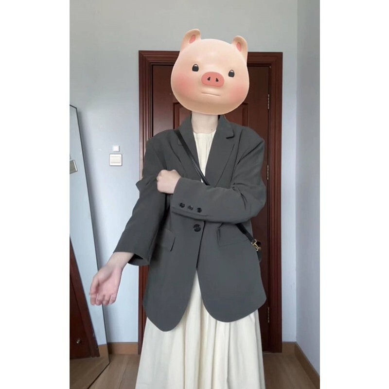 Benvie【Exclusively for Physical Stores】Women's British-Style Lapel Tie Design Casual Oversized Coat Mid-Length