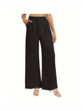 T 12760 High Waist Wide Leg Casual Pants �������ȿ� �羳����