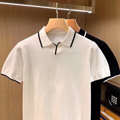 カジュアルな襟のポロシャツの男性ビジネスに合わせて、体を軽くして、夏の通気性のファッションのメリヤスを感じます。