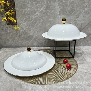 Ceramic Steak Plate, Western Food Plate, Liao Ginseng Stew Cup, New Chinese Style Wing Cup, Abalone Plate, High-End Club Hotel Tableware