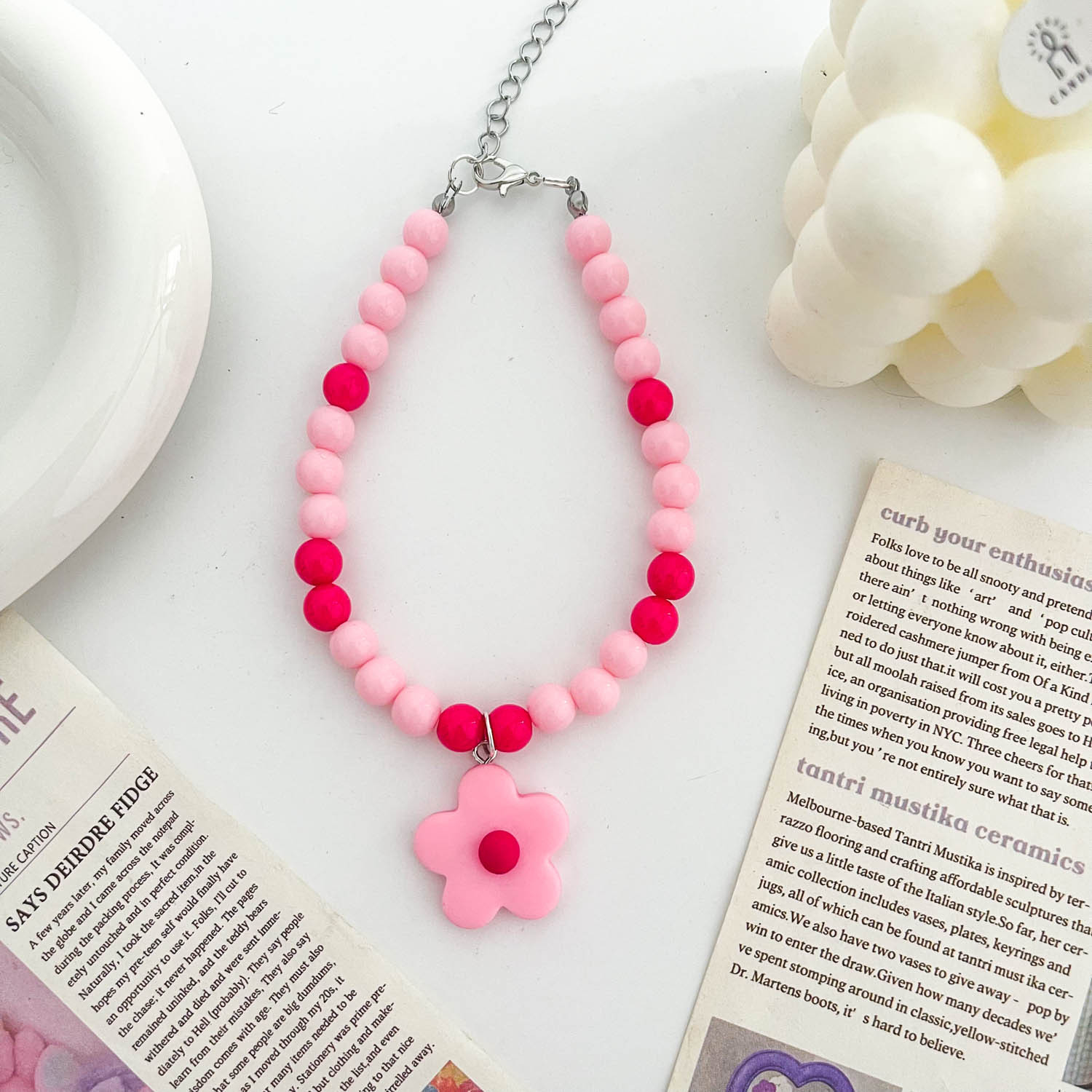 Accesorios para mascotas, fábrica de origen, collar personalizado de dopamina para perros y gatos, collar básico colorido, banda para el cuello con perlas