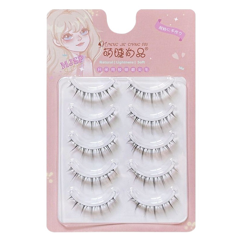 Pestañas lindas cuidadosamente seleccionadas, pestañas postizas naturales, pestañas de aire, tallos transparentes, pequeños demonios, racimos desordenados naturales