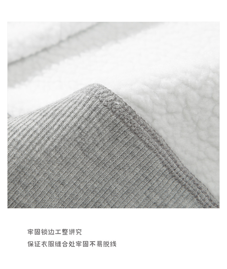 登爵工厂2023秋冬新款340g加绒宽松拉链连帽卫衣摇粒针织