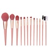 Nude fuchsia soft brush, foundation, tools set for beginners, 7 pieces, 12 pieces