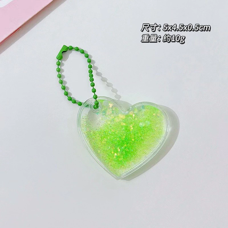 Transparent Creative Keychain DIY, 7×6×1.8 cm, assorted laser & glitter designs (random chain)