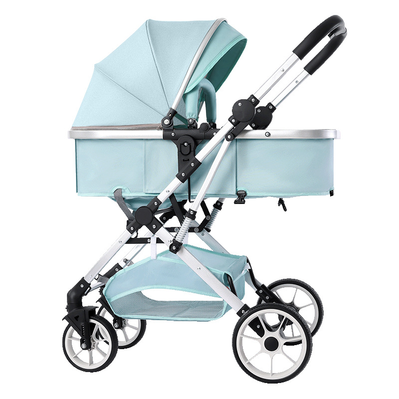 alto paisaje coche de bebé plegable bidireccional coche de niños caminando artefacto coche de bebé EVA ruedas ligeras