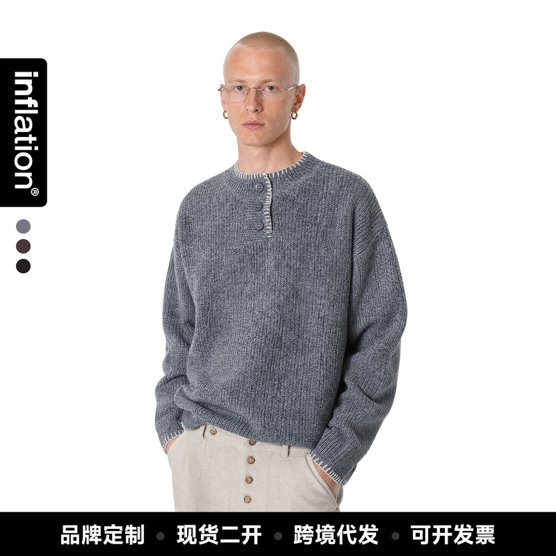 Jiezhan Men's Clothing | Handmade wool knitted sweater with thread detailing, 26 autumn/winter new product, old money style, color-blocked top for men and women Jiezhan Men's Clothing | Handmade wool knitted sweater with thread detailing, 26 autumn/winter new product, old money style, color-blocked top for men and women