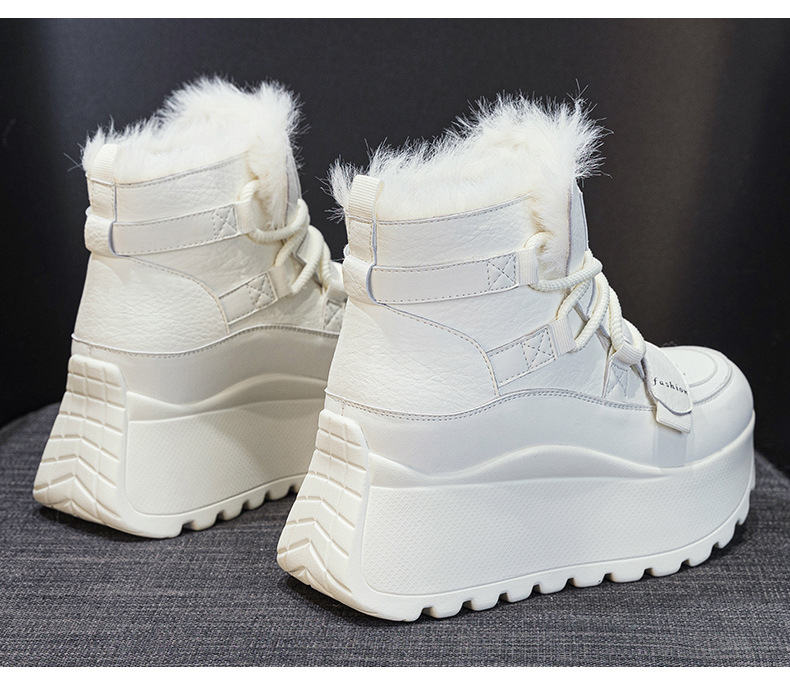 Giày sneaker nữ đế dày tăng chiều cao cổ cao lót lông mùa đông phong cách thể thao đa năng — 5012-1 lông nâu, 5012 lót trắng, 5012-1 lông trắng, 5012 lót nâu chi tiết 27
