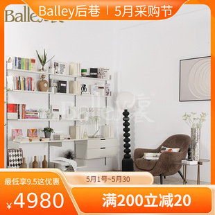 Nordic Simple Track Bookshelf Invisible Wall Bookshelf Wall-mounted Storage Rack Stainless Steel Suspension Bookcase Decorative Rack
