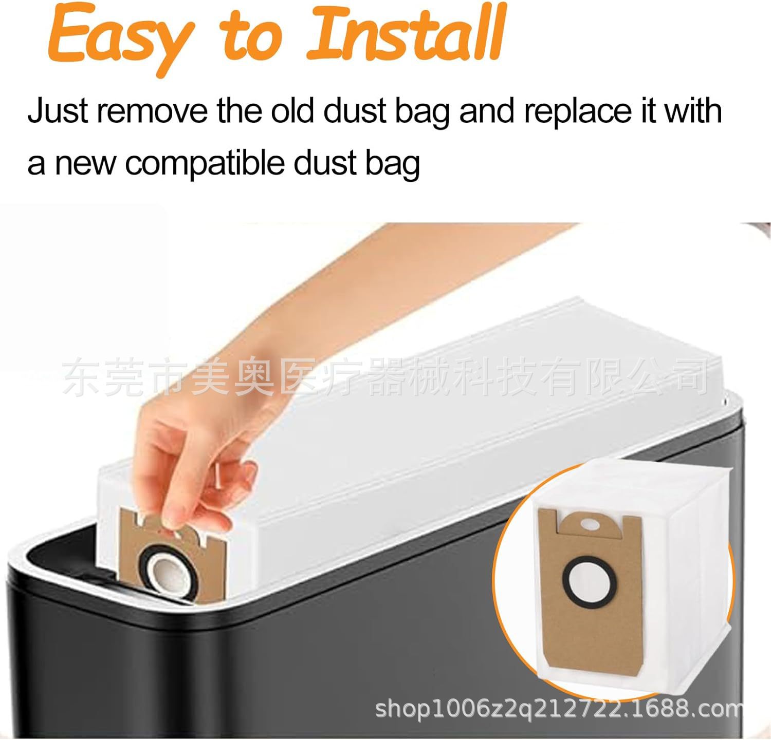 Dust bag accessory for Tikom L8000 Plus robot vacuum cleaner, suitable for Medion X20SW/MD11415