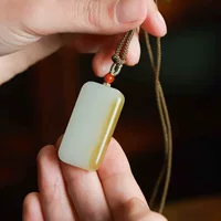 Ювелирный магазин Hetian Jade: изделия из натурального нефрита Синьцзян Хэтиан, русский материал, старинный материал, красивый цвет сахарного песка, подвеска Peace Brand.