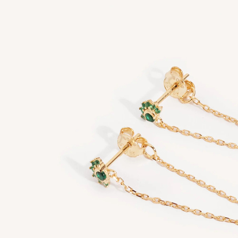 6g Weight 0.03µm-0.05µm Gold Plating Thickness PVD Coated Gold Plating Process 1 Piece Sweet Devil'S Eye Inlay 925 Sterling Silver Copper Zircon Drop Earrings