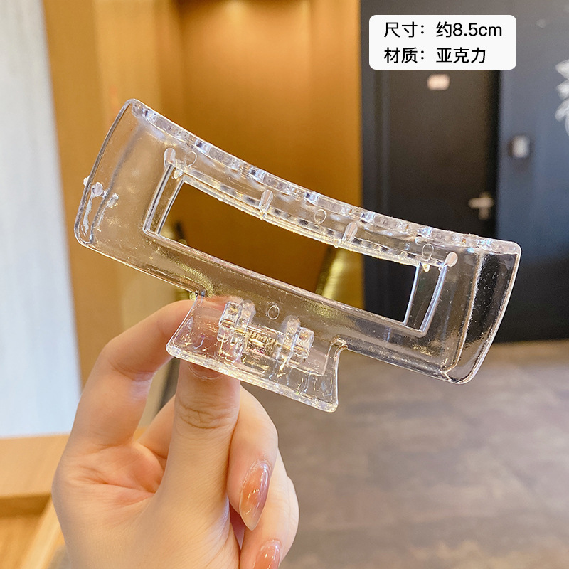 Milk Brown horquilla grande hacia atrás cabeza clip de pelo tocado de las mujeres principios de primavera de alto grado updo tiburón horquilla