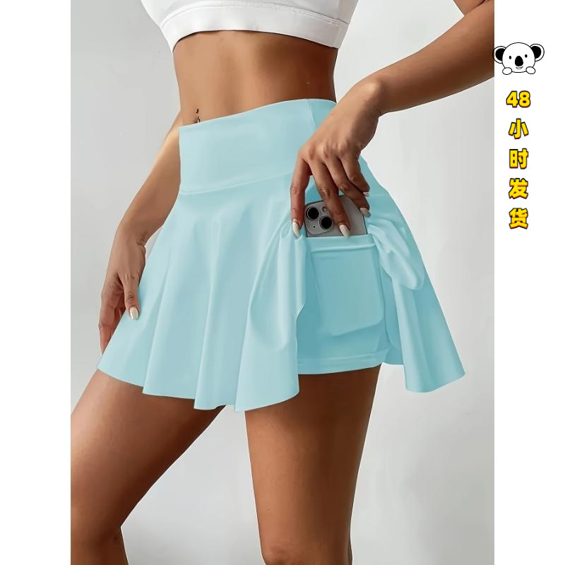 G 52797 High Waist Waterproof Pocket Sport Skirt