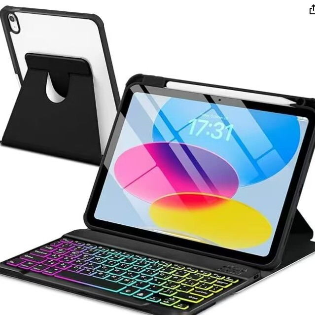 Suitable for iPad 11Th Generation Acrylic Rotating Protective Case 10.9inch Bluetooth Keyboard 10.2 with Pen Slot 11inch Magnetic Suction