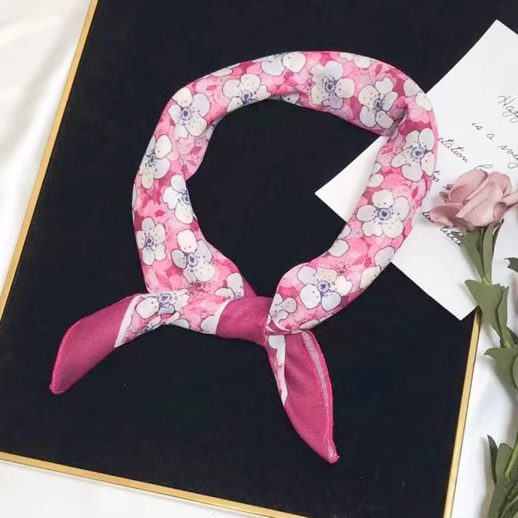 60g Weight Kerchief Classification Daily Occasion cotton and linen Material Flower Pattern Summer Season Women's Gender IG Style Style Women's IG Style Flower Cotton And Linen Kerchief 137