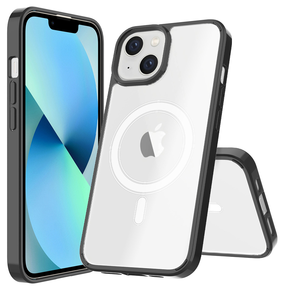 Funda transparente personalizada para teléfono móvil iPhone14 Promax, funda protectora MagSafe magnética inalámbrica para Apple 16