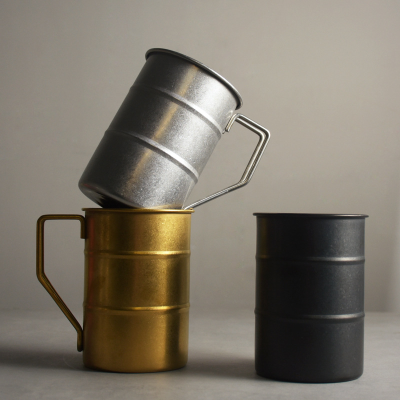 304 taza de acero inoxidable al aire libre creativo taza de camping Morandi color conveniente taza de agua barbacoa camping taza de comedor