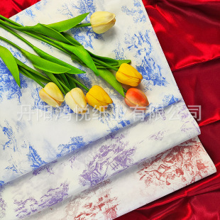 28g Thickeneded Sydney Paper Ins Style Simple Style Literary Retro Pattern Translucent Square Scarf Clothing Wrapping Paper