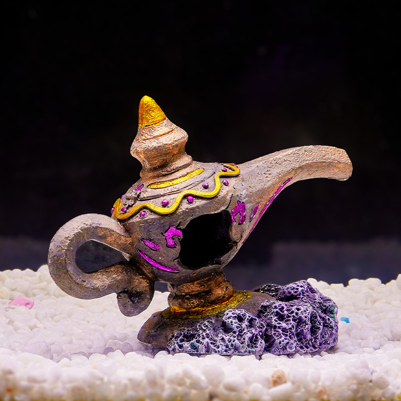 Adorno de Lámpara de Aladino para Acuario de Resina Decorativo para Peceras y Terrarios image 3