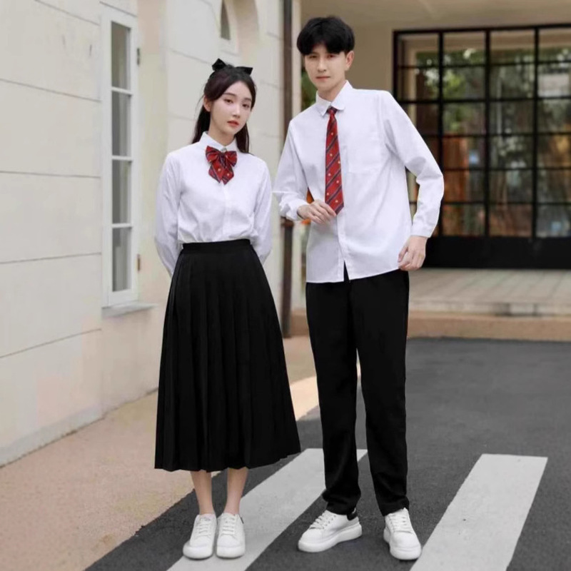 Large Choir Performance Clothing, Junior and High School Student Graduation Class Uniform, Long Skirt Suit, Female White Shirt Recitation Competition Clothing Large Choir Performance Clothing, Junior and High School Student Graduation Class Uniform, Long Skirt Suit, Female White Shirt Recitation Competition Clothing
