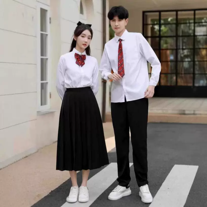 大合唱团演出服初高中学生毕业班服长裙套装女白衬衫朗诵比赛服装