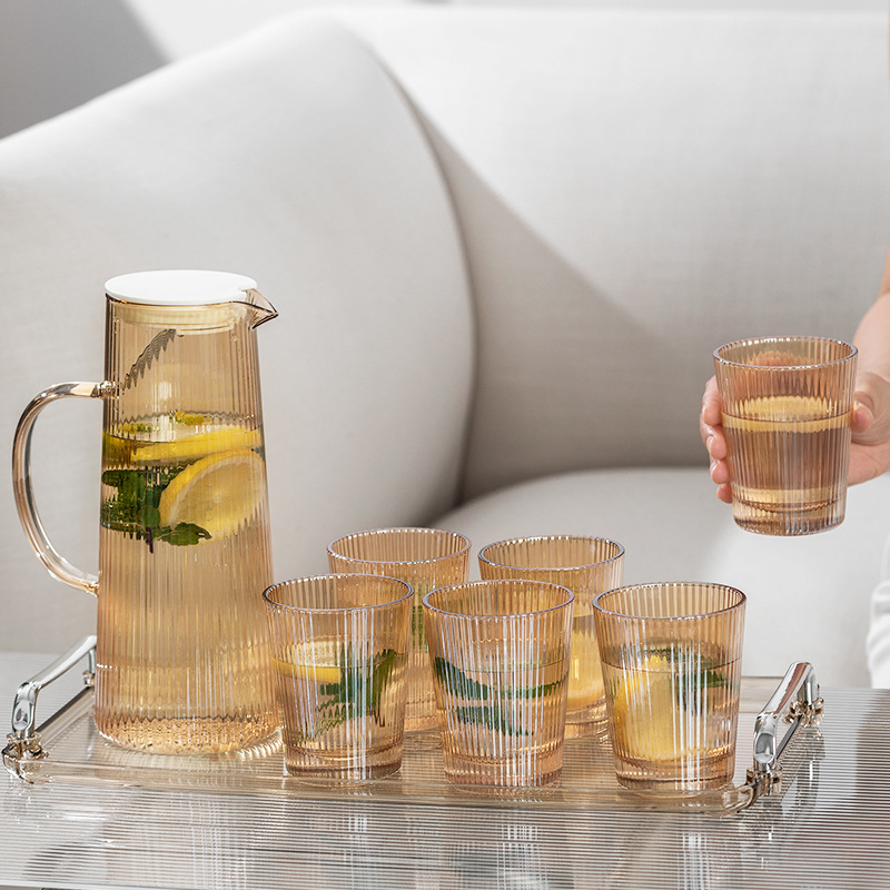 Nórdico simple vidrio hogar ins viento comercial taza de agua traje sala de estar familia bebida taza de agua resistente al calor
