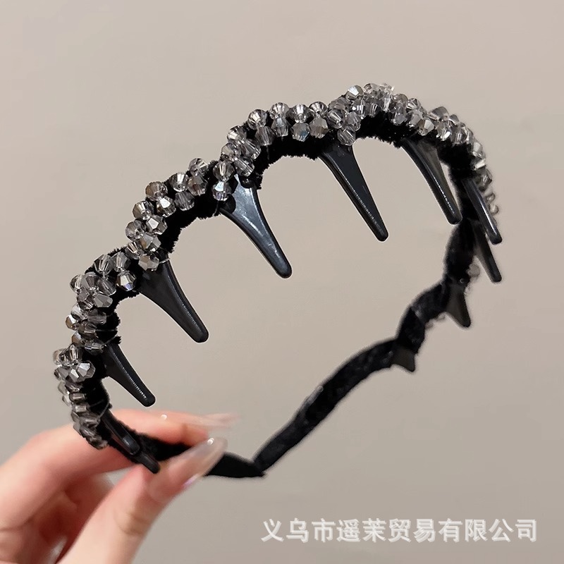 韩系蓬松高颅顶发箍女2025新款波浪带齿洗脸防滑头箍发卡发饰头饰|undefined