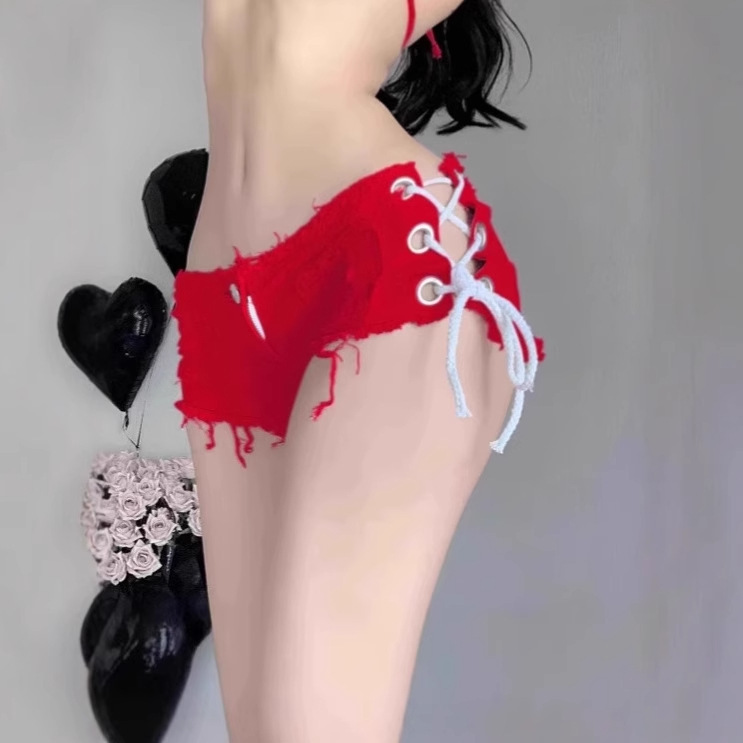 American Style Sexy Spice Girls Women's Denim Shorts Dopamine Jeans All-match Spice Girls Bar Women's Sexy Low Waist Elastic