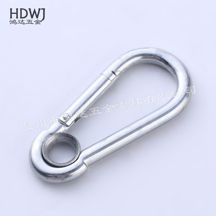 【现货供应】电镀锌弹簧钩带圈登山扣安全扣五金索具 船用五金