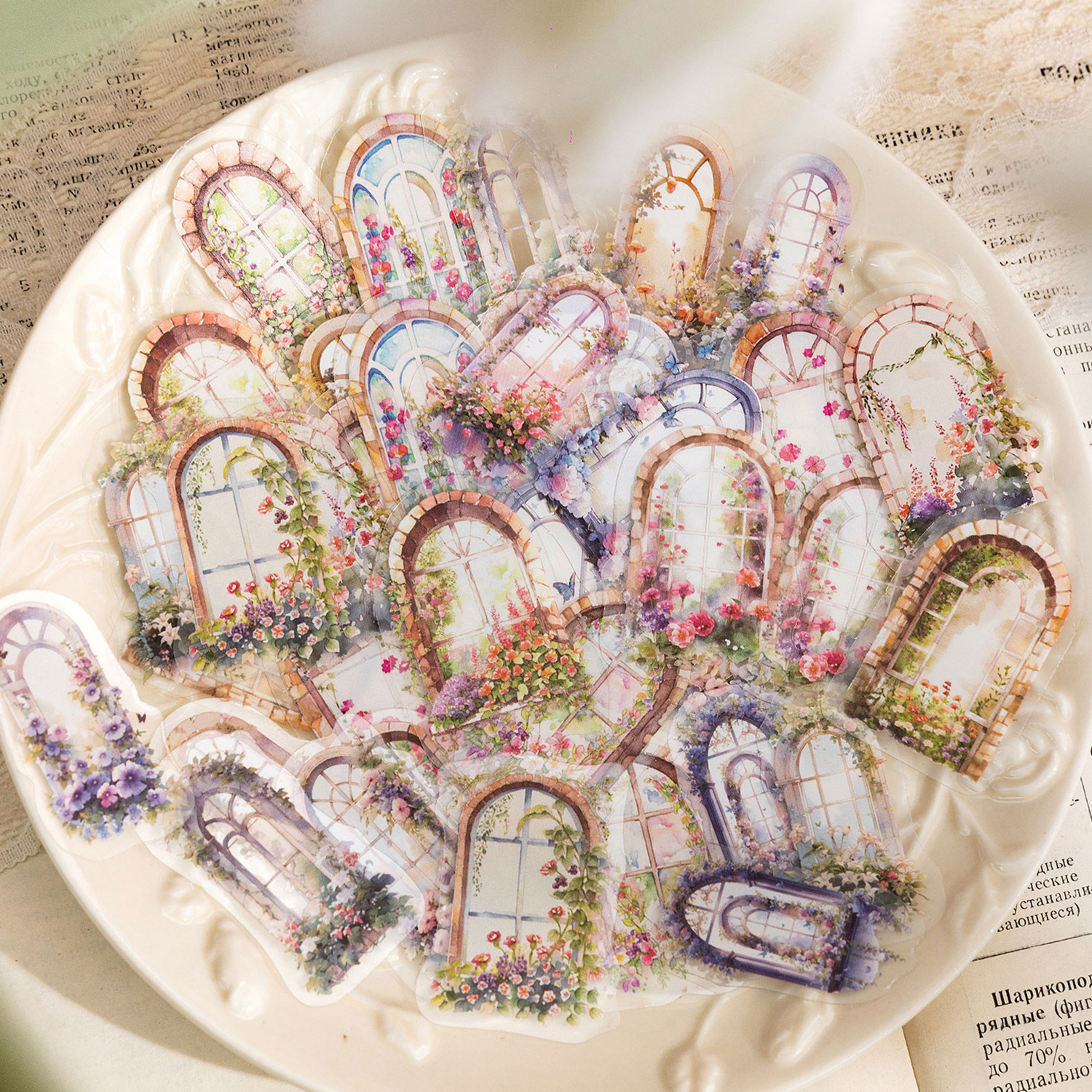 Tangshi paquete de la etiqueta del ANIMAL DOMÉSTICO viejo sueño caja flor serie vintage pegatinas Diario material 40 unidades en 8 tipos