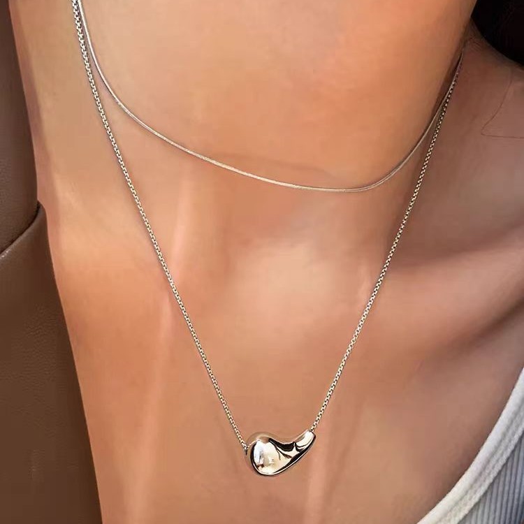 Stylish Water Drop Pendant Necklace For Women, Light Luxury, Unique, Versatile, Elegant, High-End, Real Gold Plated_voghion.com