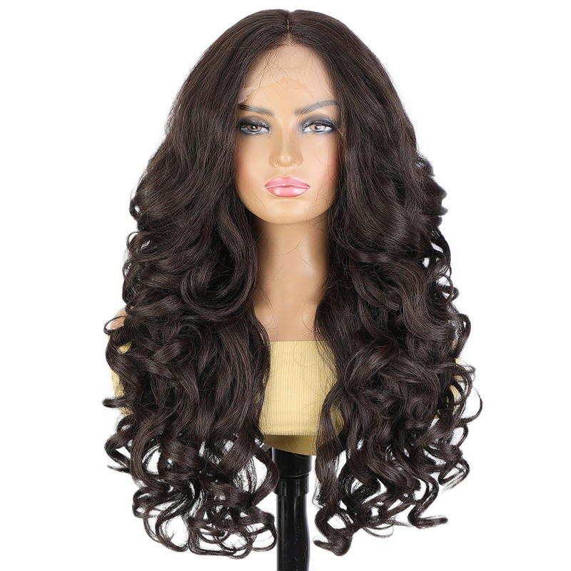 欧美假发女蓬松yaki前蕾丝假发长卷发外贸头套13*6化纤假发女wigs|undefined