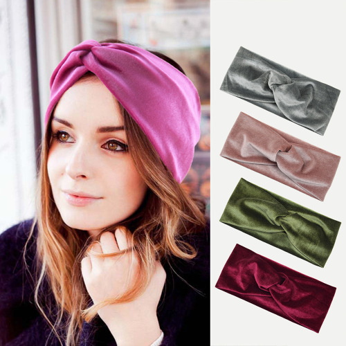 Cross-border velvet cross headband, warm ear protection headband, European and American headband, yoga hair accessories, face wash, wide-brimmed hood
