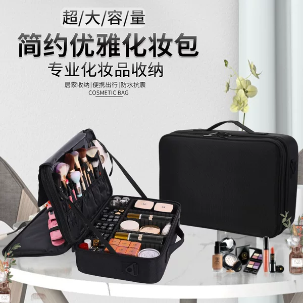 Factory Large Capacity Cross-border Cosmetic Bag Professional Portable Makeup Manicure Eyelash Tattoo Cosmetic Box Partition Toolbox
