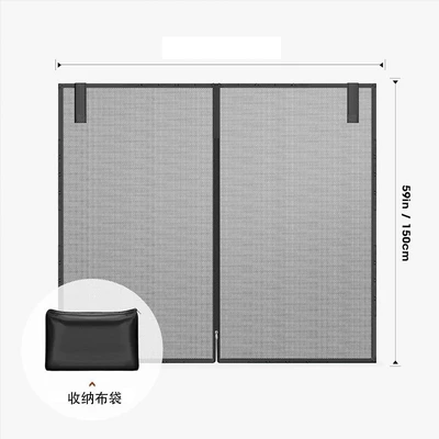 Factory direct supply car rear anti-mosquito screen car rear door magnetic suction trunk sunshade dust gauze curtain (Car curtains) - s-code-applicable-to-support-rod-spacing-100-115cm-black