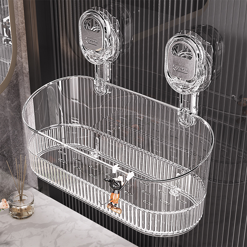 Suction Cup Storage Rack Wall-Mounted Rack Bathroom Sink Bathroom Cosmetics Storage Box Punch-Free Wall-Mounted Storage Box