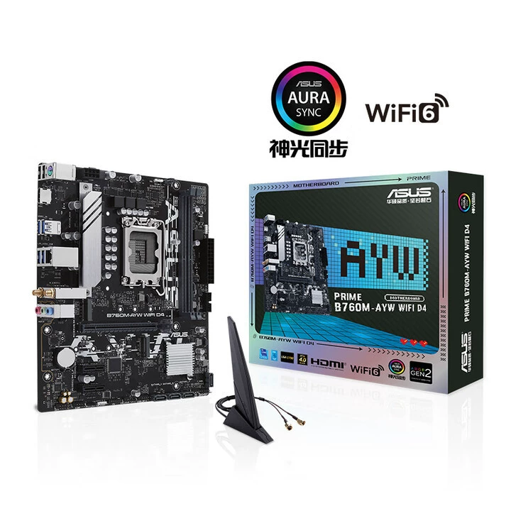Совместимая материнская плата Asus, 760M, D4, для процессоров 13400, 12400